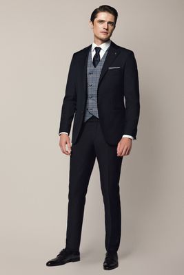 Spodnie męskie jesienne eleganckie Lancerto ze sklepu: Lancerto S.A. w kategorii: Spodnie męskie - zdjęcie 938E51-772-11513_Spodnie Business Mix Granat